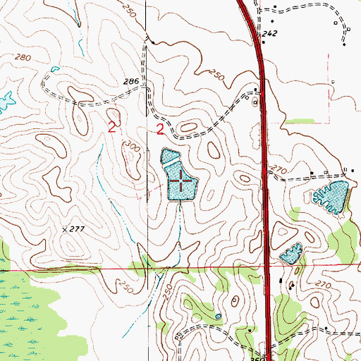 Topographic Map of Morris Dees Lake Number Two, AL
