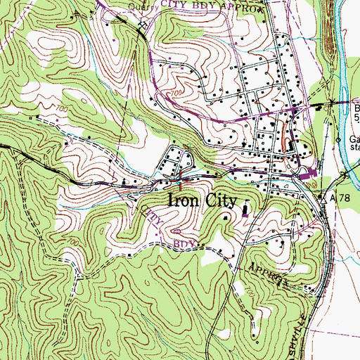 Topographic Map of Big Spring, TN