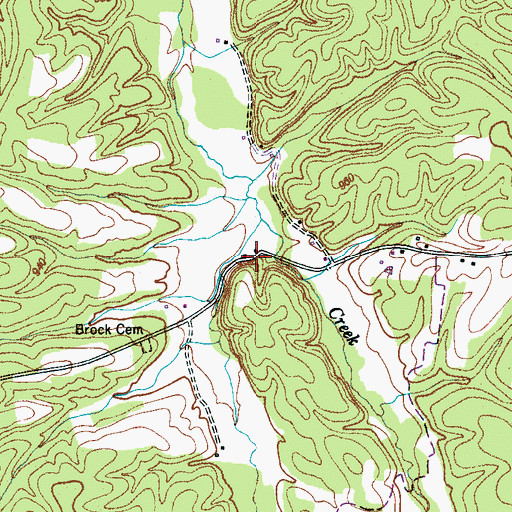 Topographic Map of Brush Creek, TN