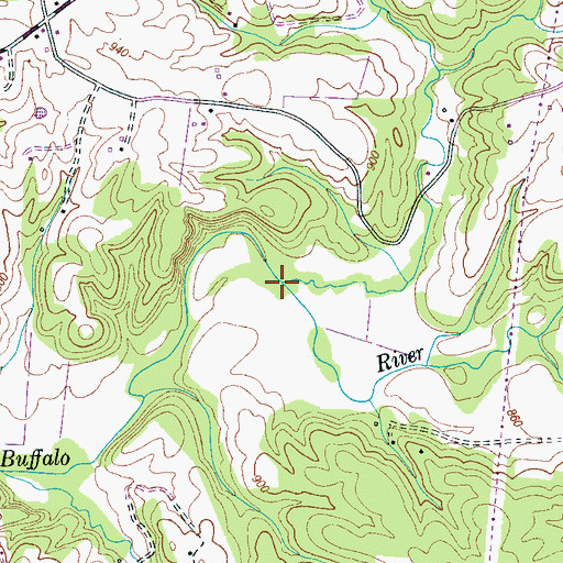 Topographic Map of Cater Branch, TN