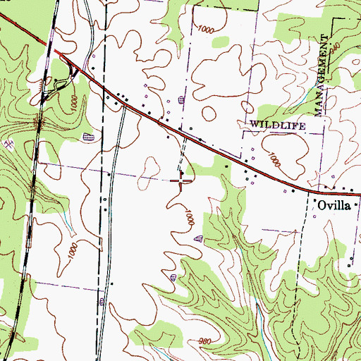 Topographic Map of County Line School (historical), TN