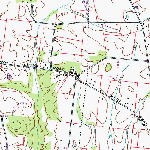 Topographic Map of Dunn School (historical), TN