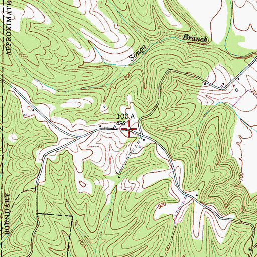 Topographic Map of MacDonald-Robinson Prospect, TN