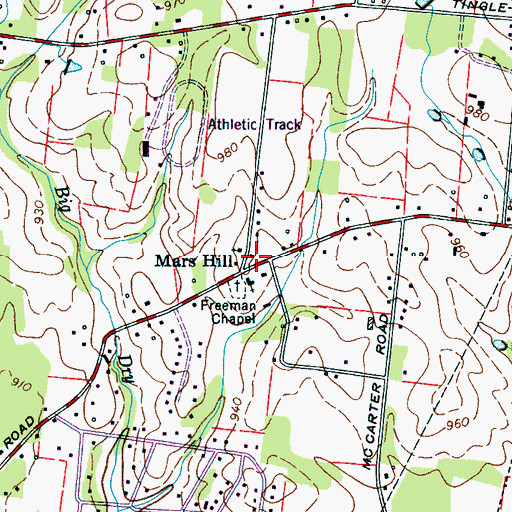 Topographic Map of Mars Hill School (historical), TN