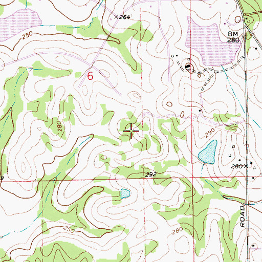 Topographic Map of Rhodes Lake, AL