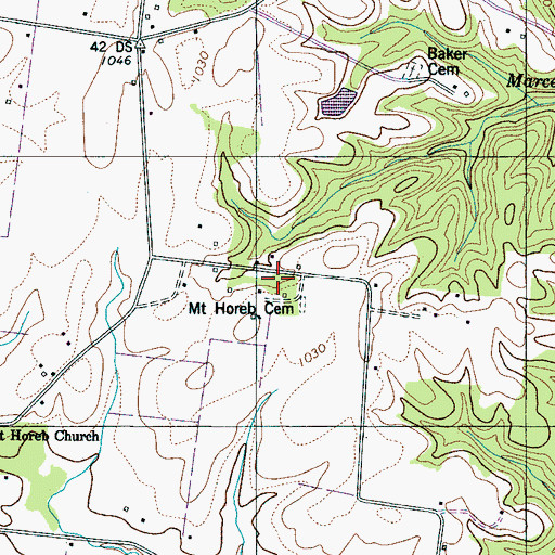 Topographic Map of Mount Horeb School (historical), TN