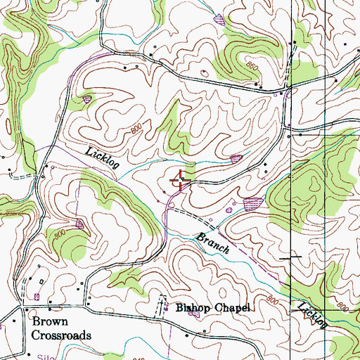 Topographic Map of Pebble Hill School (historical), TN