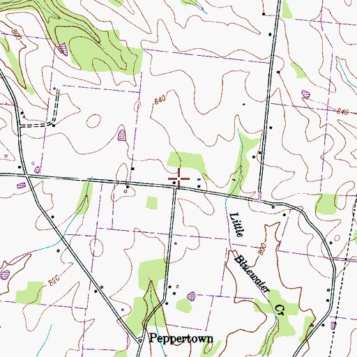 Topographic Map of Peppertown School (historical), TN