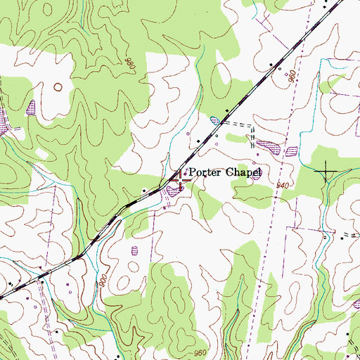 Topographic Map of Porter Chapel School (historical), TN