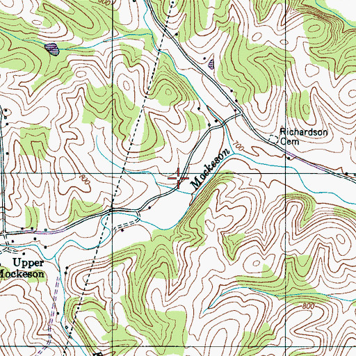 Topographic Map of Richardson Chapel School (historical), TN