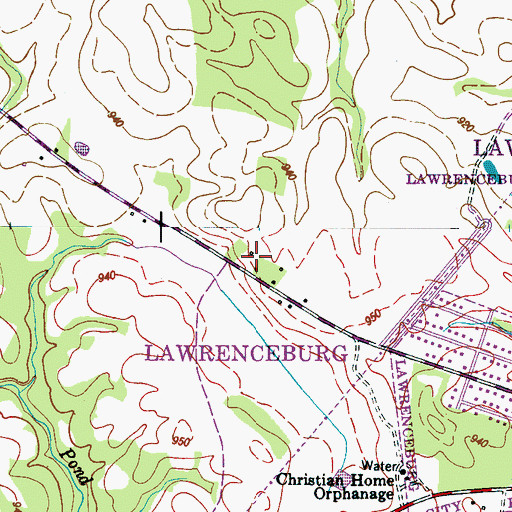 Topographic Map of Salem Church (historical), TN