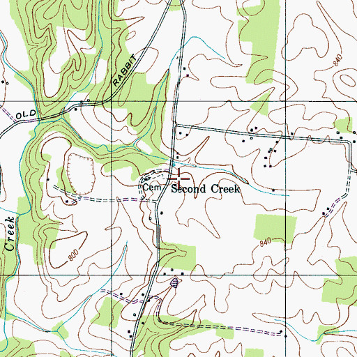 Topographic Map of Second Creek School (historical), TN
