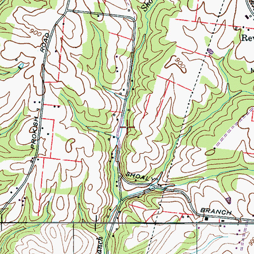 Topographic Map of Shady Grove (historical), TN