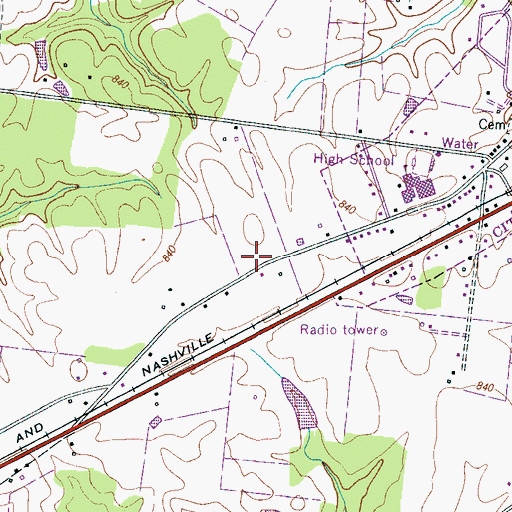 Topographic Map of South Lawrence Elementary School, TN