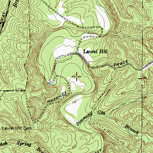 Topographic Map of Strathmore (historical), TN