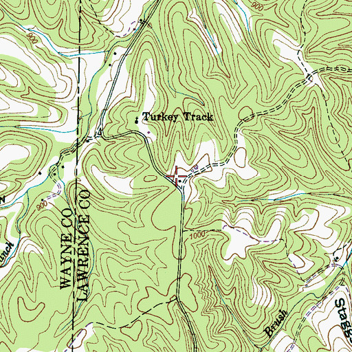 Topographic Map of Turkey Track School (historical), TN