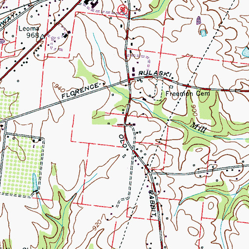 Topographic Map of Richardson (historical), TN