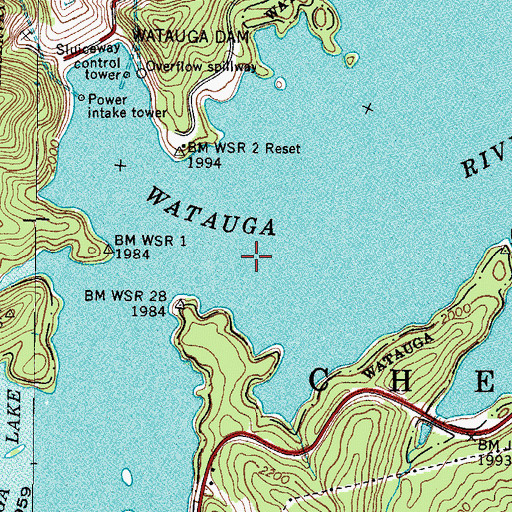 Topographic Map of Cardens Bluff (historical), TN
