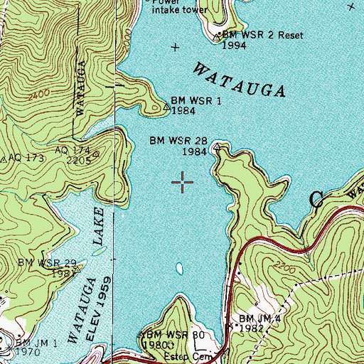 Topographic Map of Cardens Bluff School (historical), TN