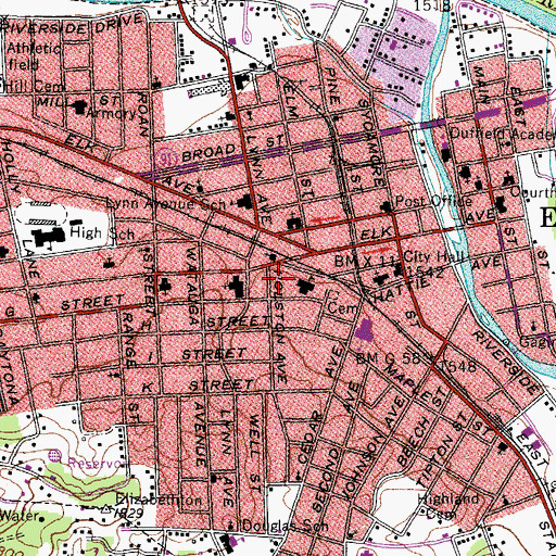 Topographic Map of Carter County Health Department, TN