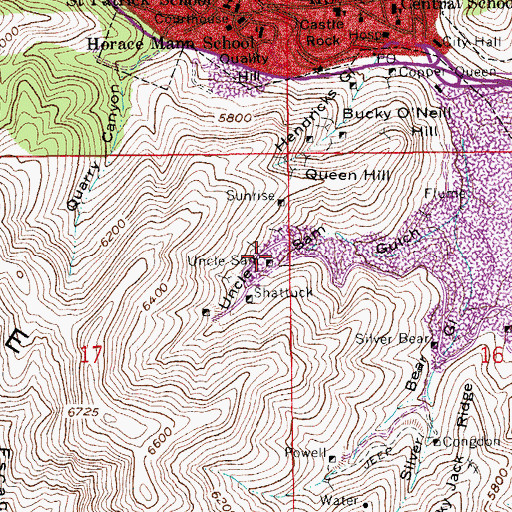 Topographic Map of Uncle Sam, AZ