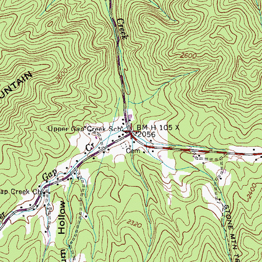 Topographic Map of Gap Run, TN