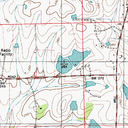 Topographic Map of Sims Lake Number Two, AL