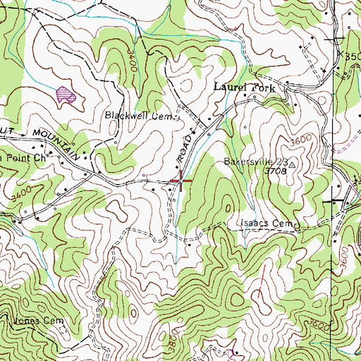 Topographic Map of Laban (historical), TN