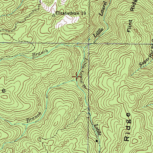 Topographic Map of Laurel Branch, TN