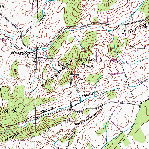 Topographic Map of Allegheny School (historical), TN