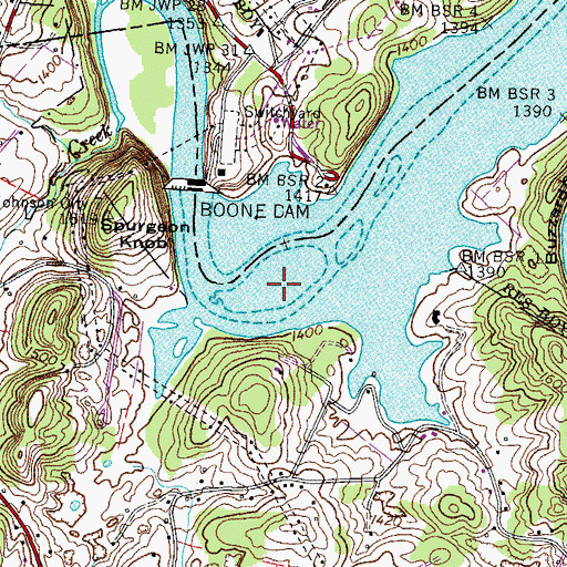 Topographic Map of Bowman Island (historical), TN