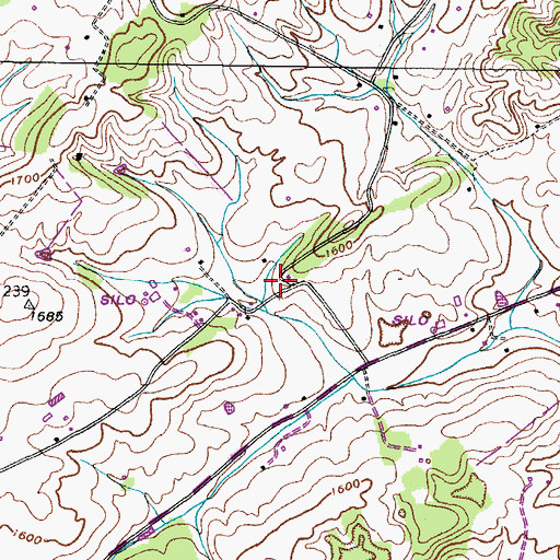 Topographic Map of Campbell School (historical), TN