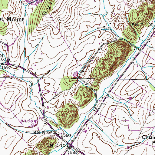 Topographic Map of Chalybeate Spring, TN