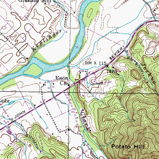 Topographic Map of Clarkson (historical), TN