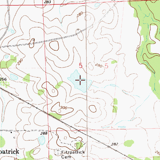 Topographic Map of Barnett Lake, AL