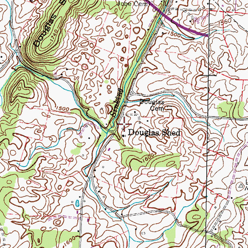 Topographic Map of Evening Star School (historical), TN