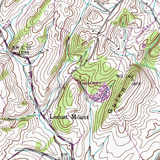 Topographic Map of Gathel Spring, TN