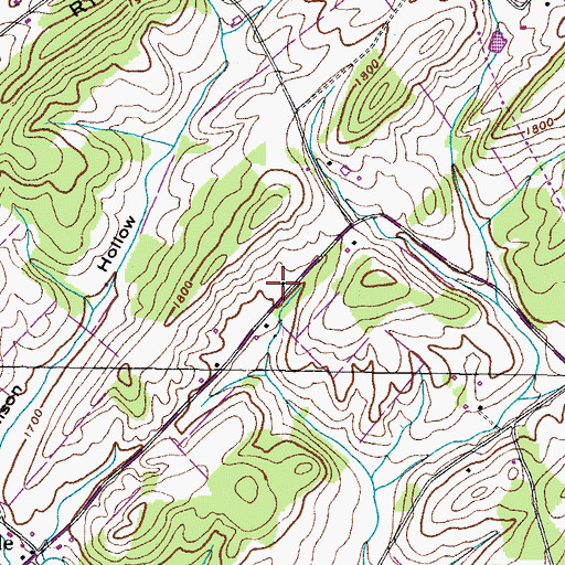 Topographic Map of Glendale School (historical), TN