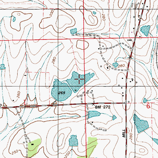 Topographic Map of Sims Lake Number One, AL