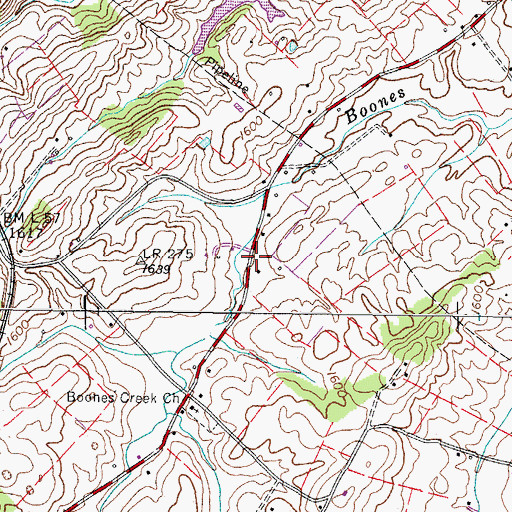 Topographic Map of Interchange 38, TN