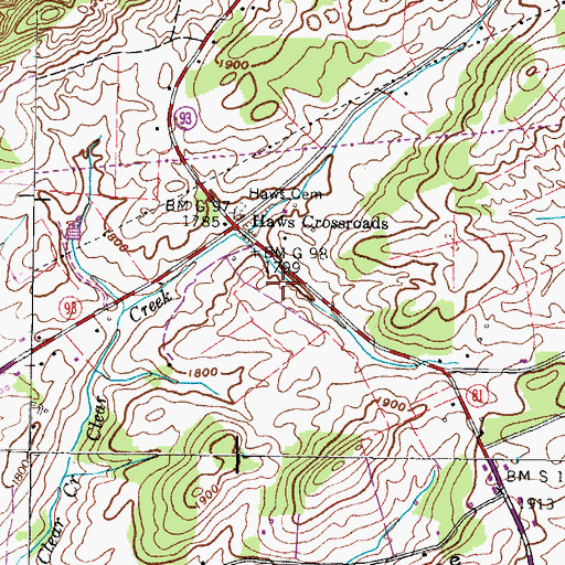 Topographic Map of Interchange 50, TN