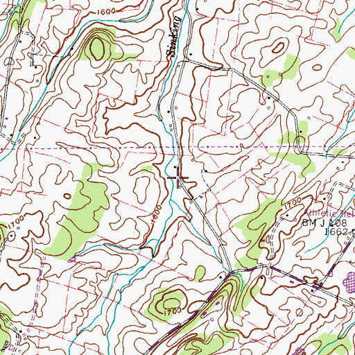 Topographic Map of Martins Store (historical), TN