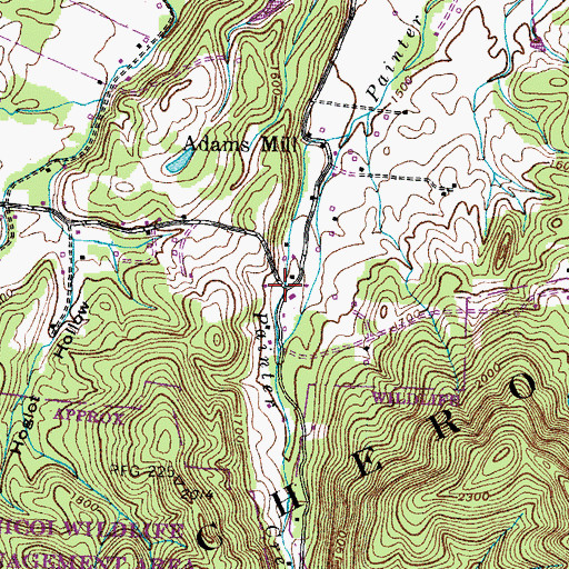 Topographic Map of Maucks (historical), TN