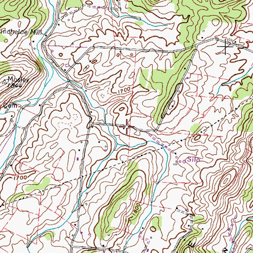 Topographic Map of Oak Springs School (historical), TN