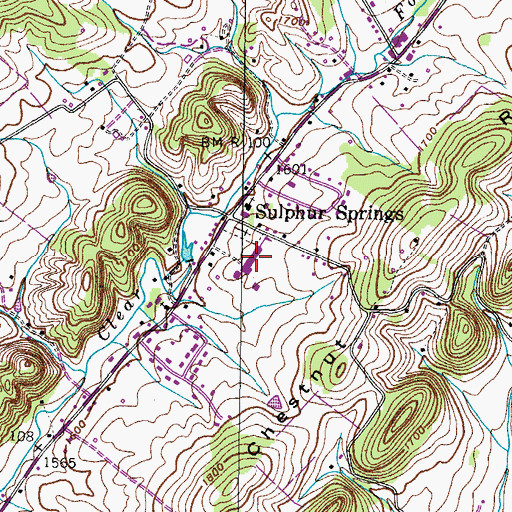 Topographic Map of Sulphur Springs Elementary School, TN