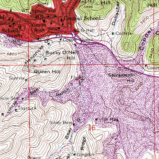 Topographic Map of Uncle Sam Gulch, AZ