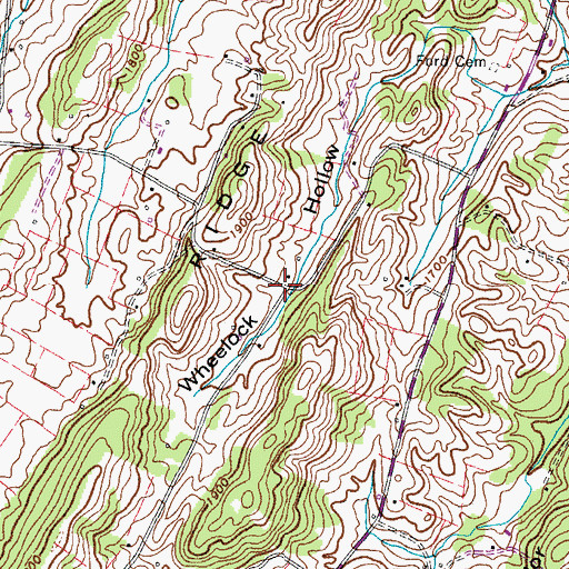 Topographic Map of Wheelocktown (historical), TN