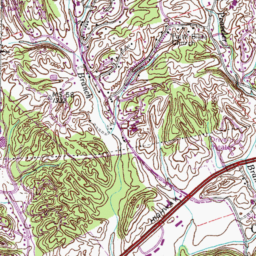 Topographic Map of Beason Well Church, TN