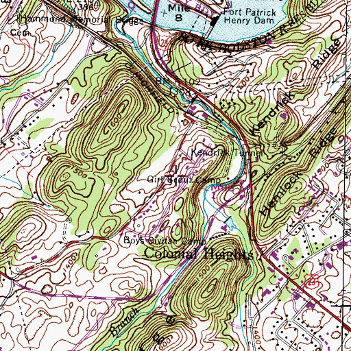 Topographic Map of Blue Ridge Estates, TN