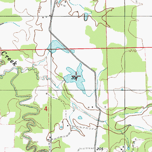 Topographic Map of Lila Rebecca Webster Lake, AL